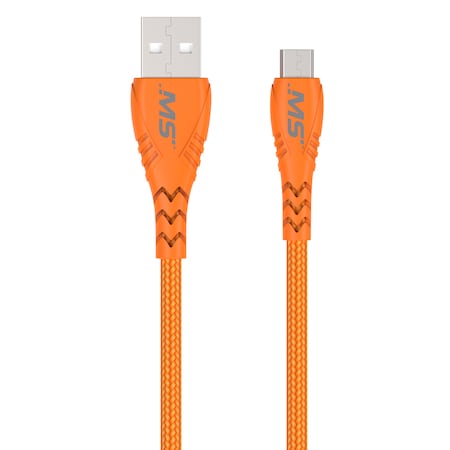10ft. Micro To USB Hi-Vis Charge And Sync Cables, Orange